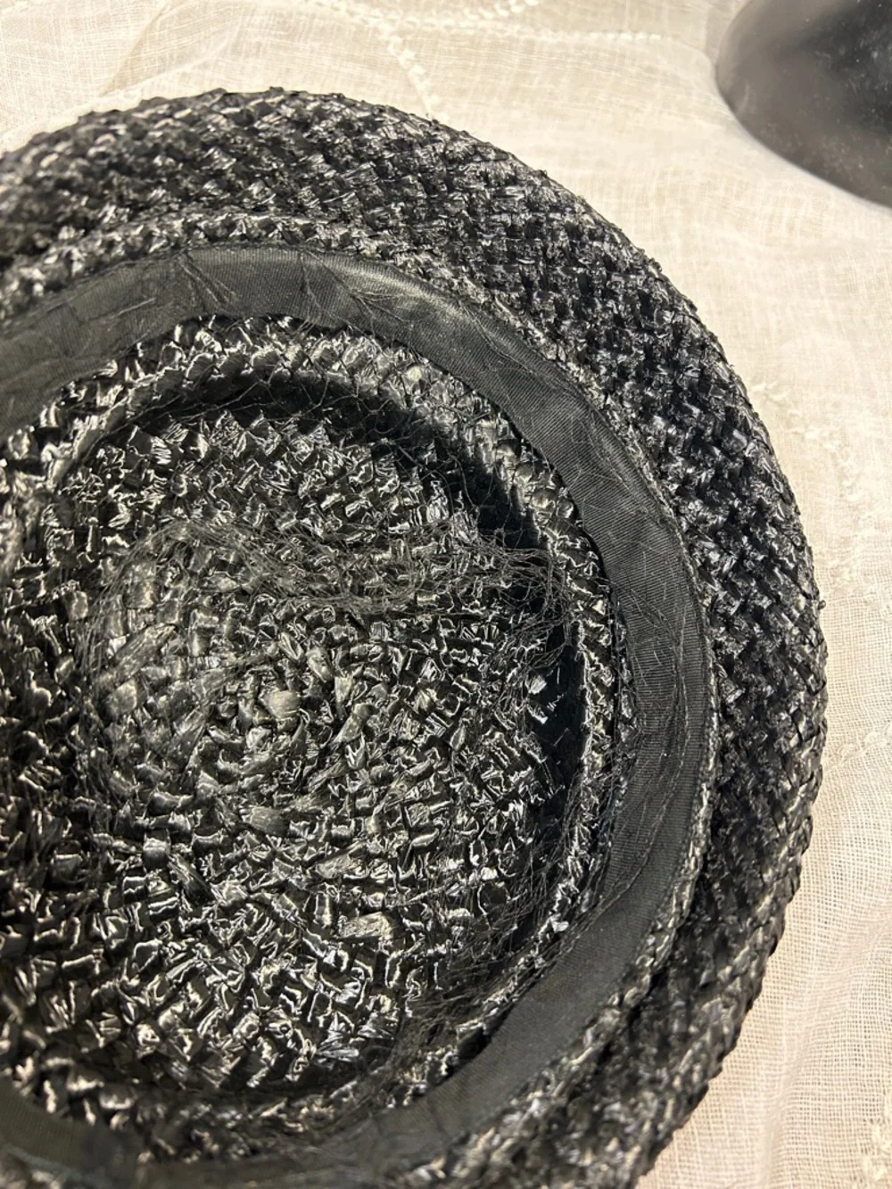 Vintage woven straw like headpiece halo piece - Picture 8 of 8